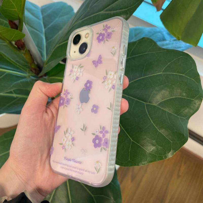 lily　iPhone11ケース Capa Case iPhone Transparente Girly Com Desenhos Cor:Lily - Flores
